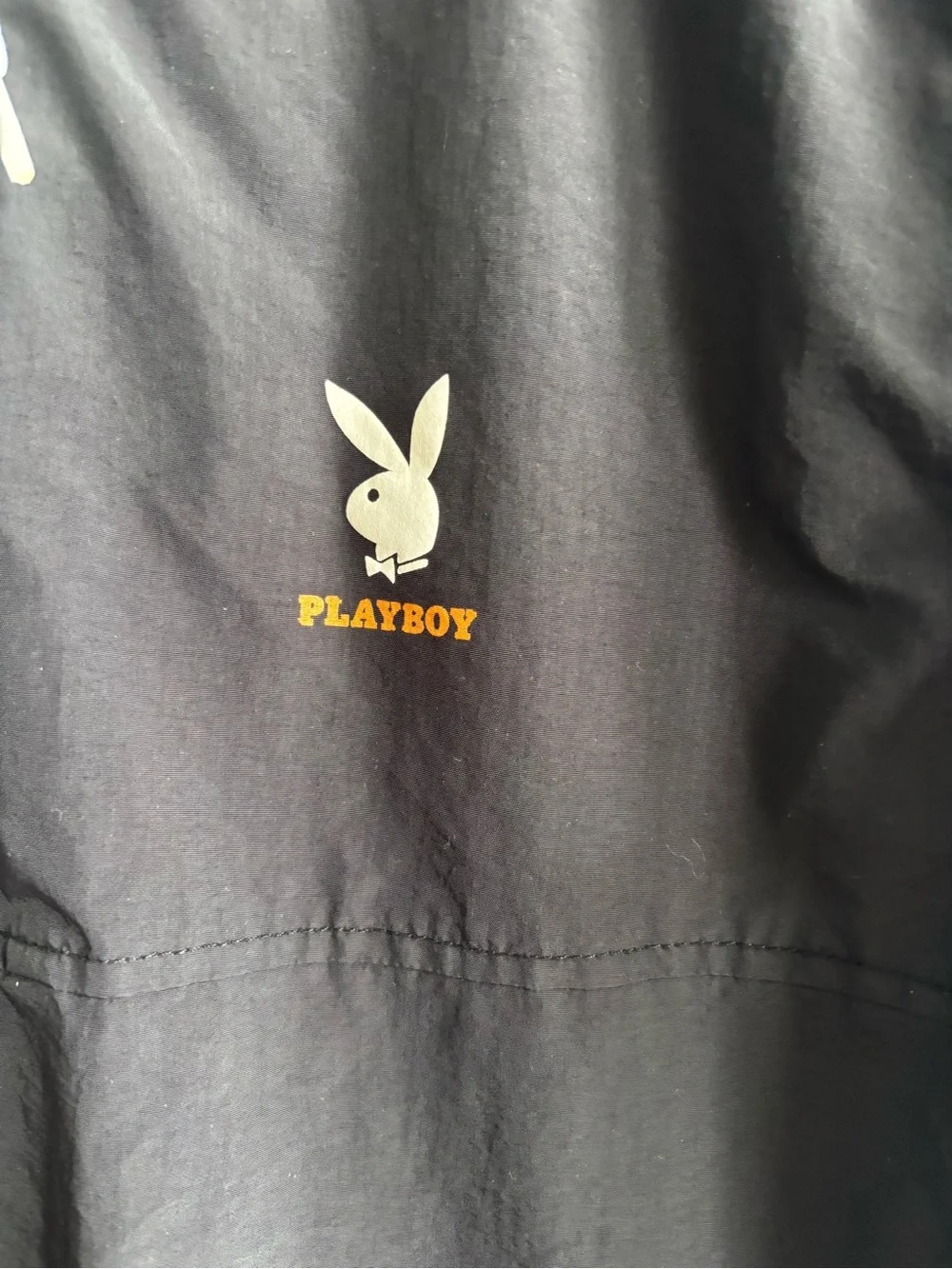 PacSun x Playboy Quarter-Zip Hooded Windbreaker Jacket Black – Unisex LARGE